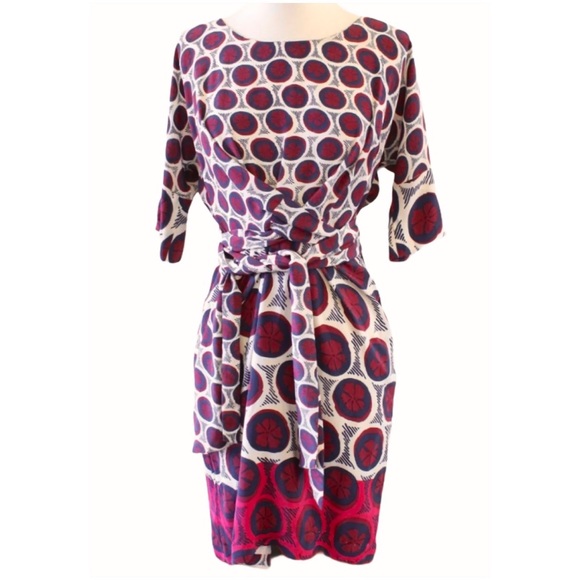 ANTHROPOLOGIE Maeve Silk Floral Geometric Dress Size 2 - Picture 1 of 13